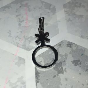 small silver non-binary necklace charm